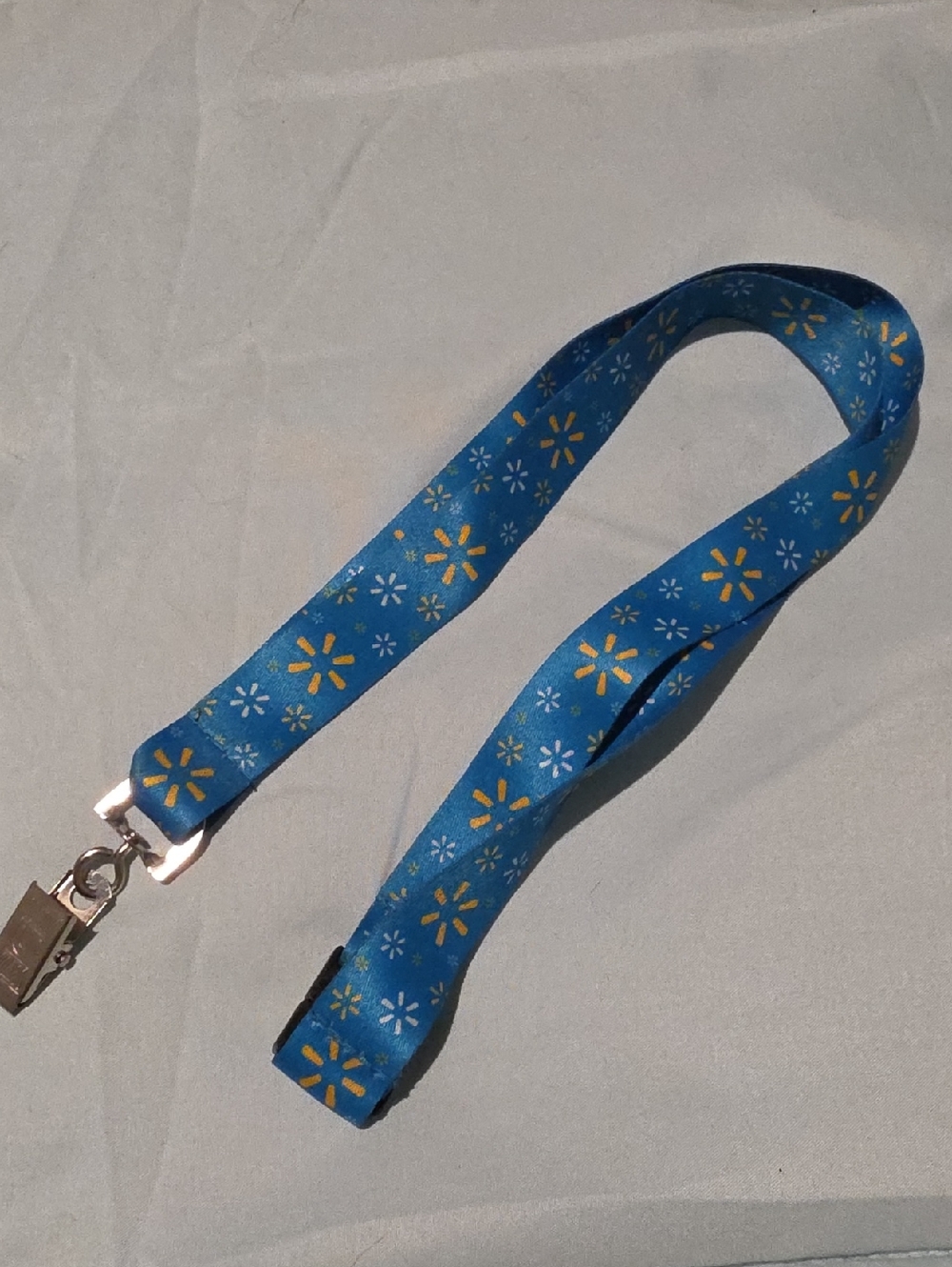 Blue Walmart Spark Ribbon Lanyard with Metal Clip